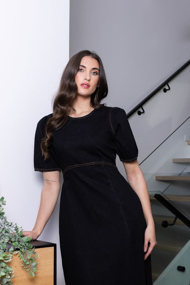 Maya Dress - Washed Black