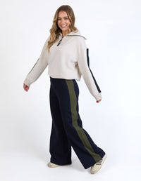 Juno Pant - Navy with Green