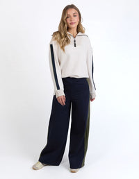 Juno Pant - Navy with Green