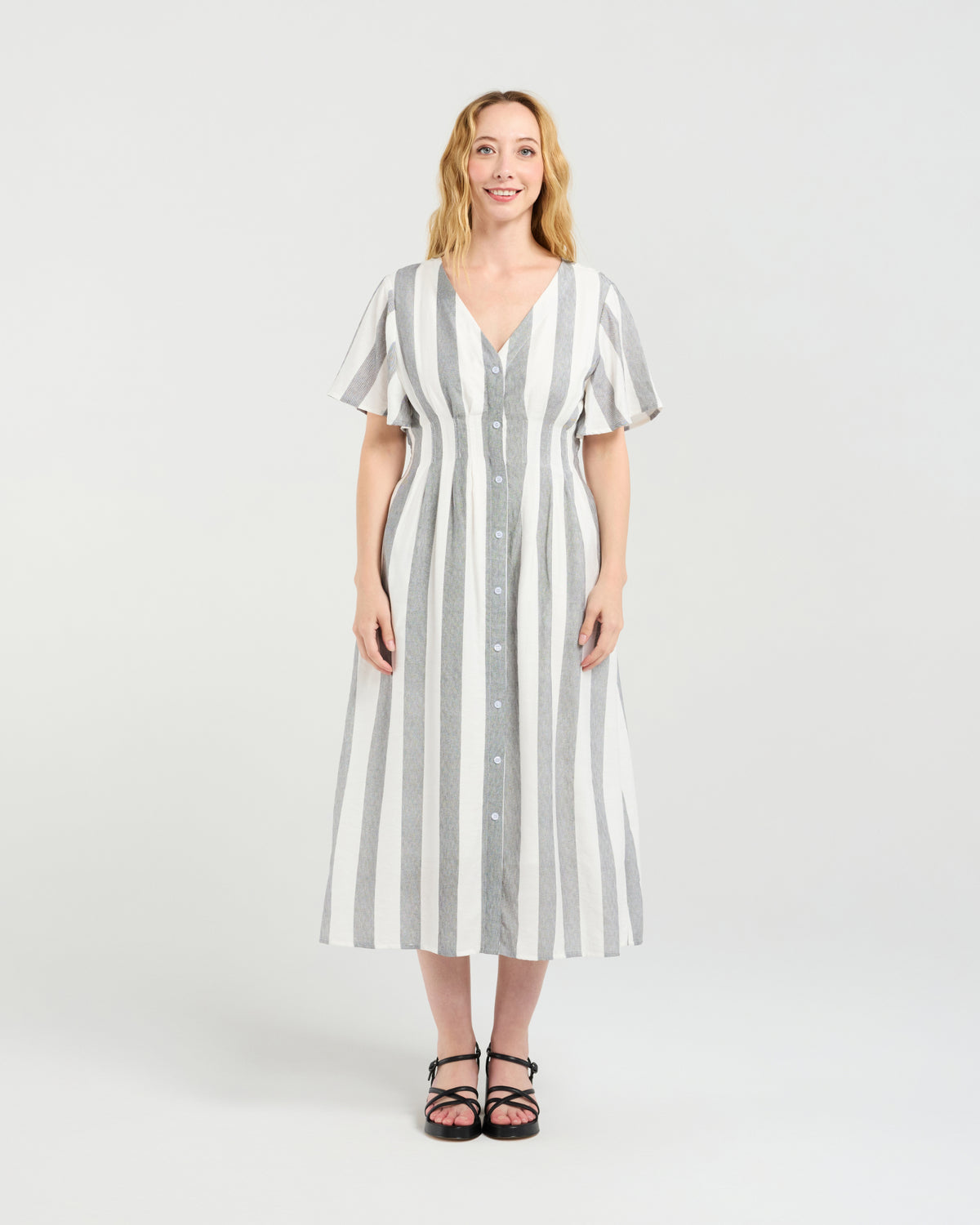 Amara Dress - Pebble Shore