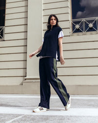Juno Pant - Navy with Green