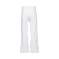 Straight Leg Ankle Grazer Jean w Front Patch Pockets - White Denim