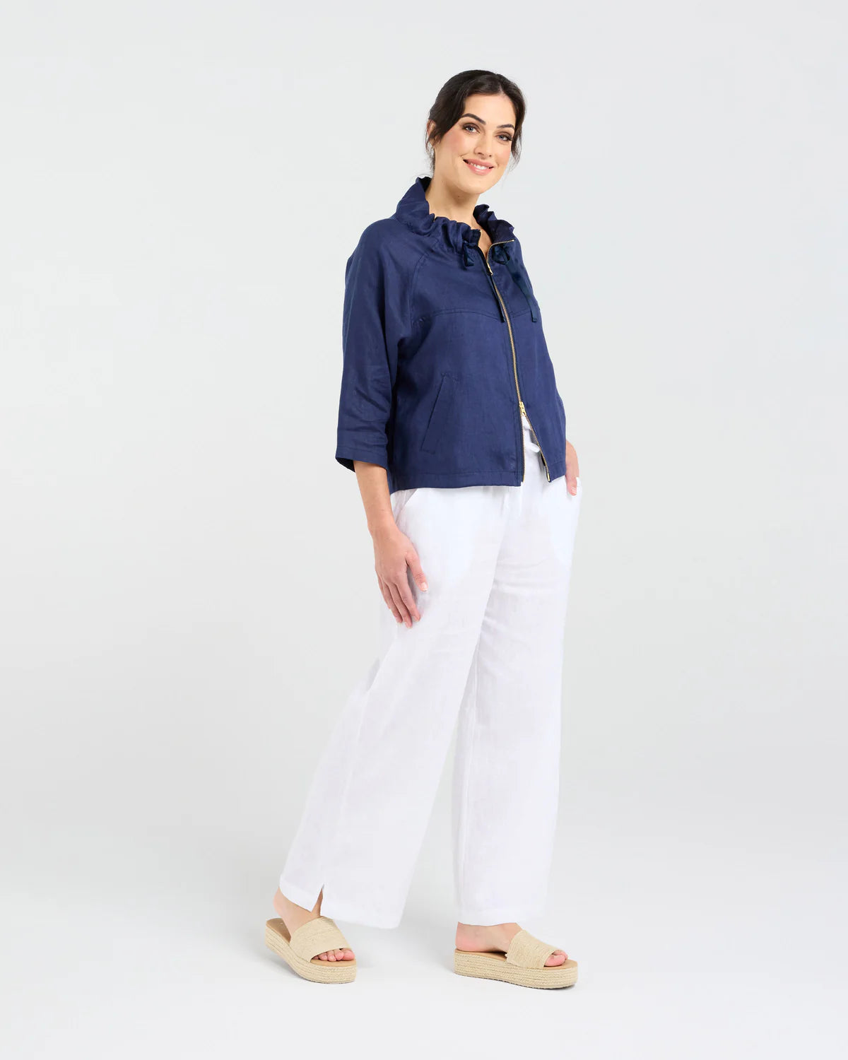 Victoria Zip Front Jacket - French Navy