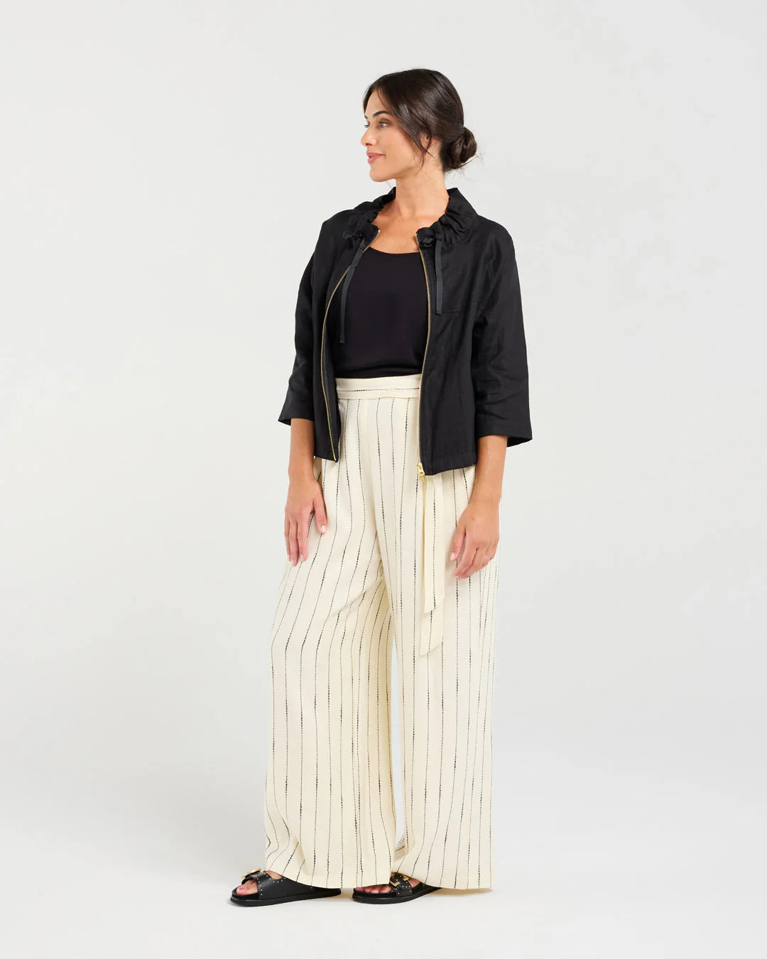 Victoria Zip Front Jacket - Black