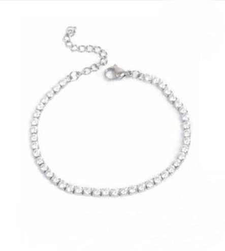 3046-0085 Bracelet Steel Crystal - Silver.*