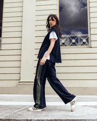 Juno Pant - Navy with Green