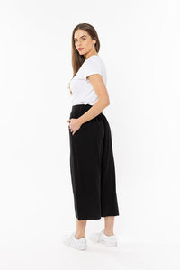 Essential Wide Leg Pants Crop - Black