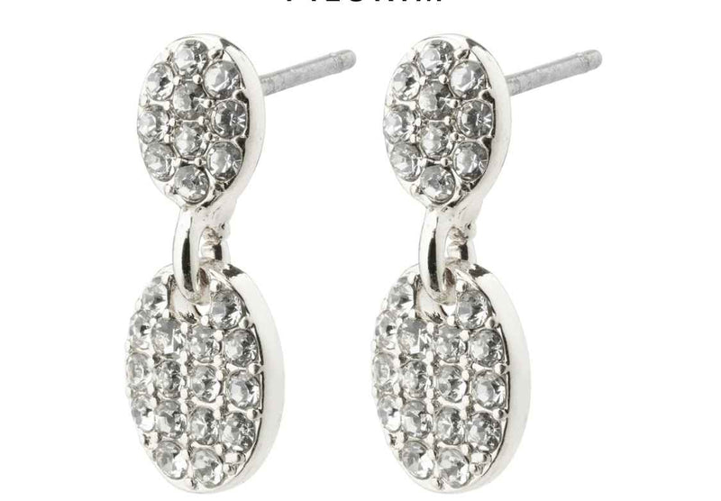 Beat Recycled Crystal Earrings - Silver Plated
