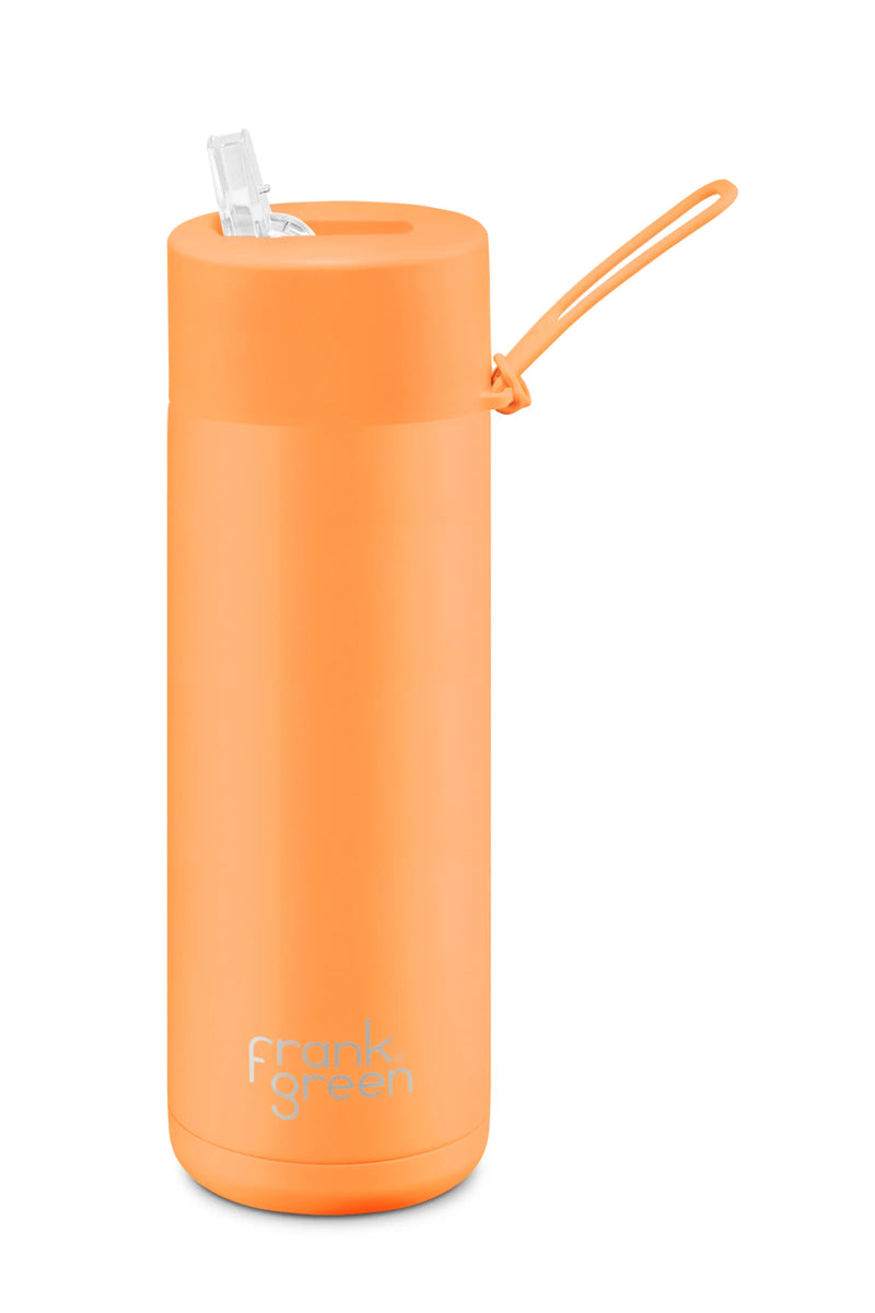 Ceramic Reusable Bottle -Neon Orange 20oz 595ml