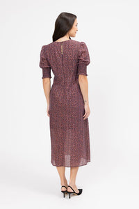 Florence Dress - Merlot Jacquard Stripe