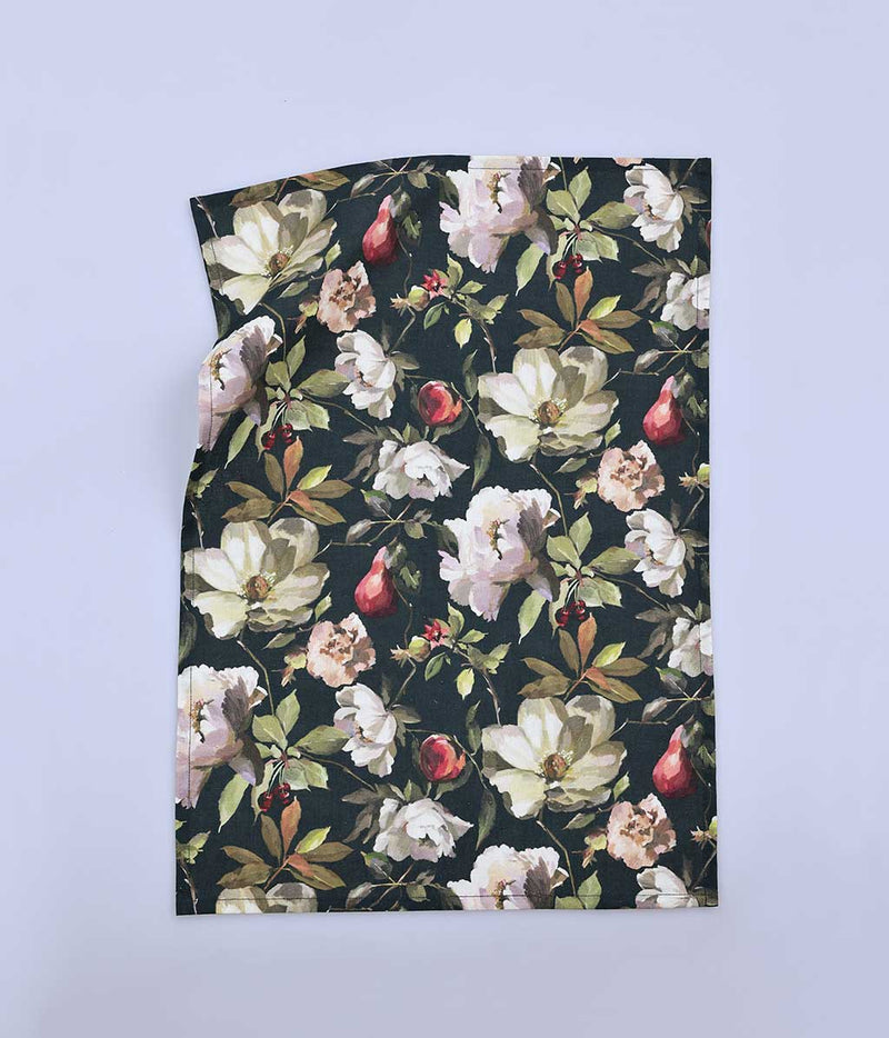 Piera Tea Towel - Floral/Black