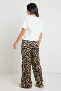 Townie Tape Side Elastic Waist Pant - Animal Satin