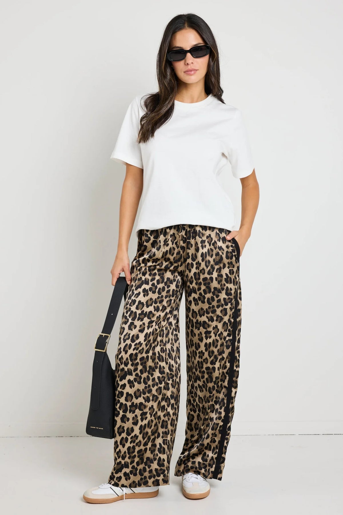 Townie Tape Side Elastic Waist Pant - Animal Satin