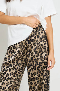 Townie Tape Side Elastic Waist Pant - Animal Satin