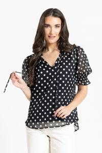 Honey Blouse / Black & White Spot