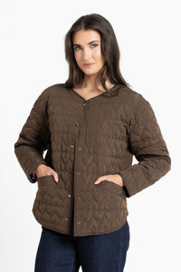 Montreal Quilted Jacket / Choc Heart