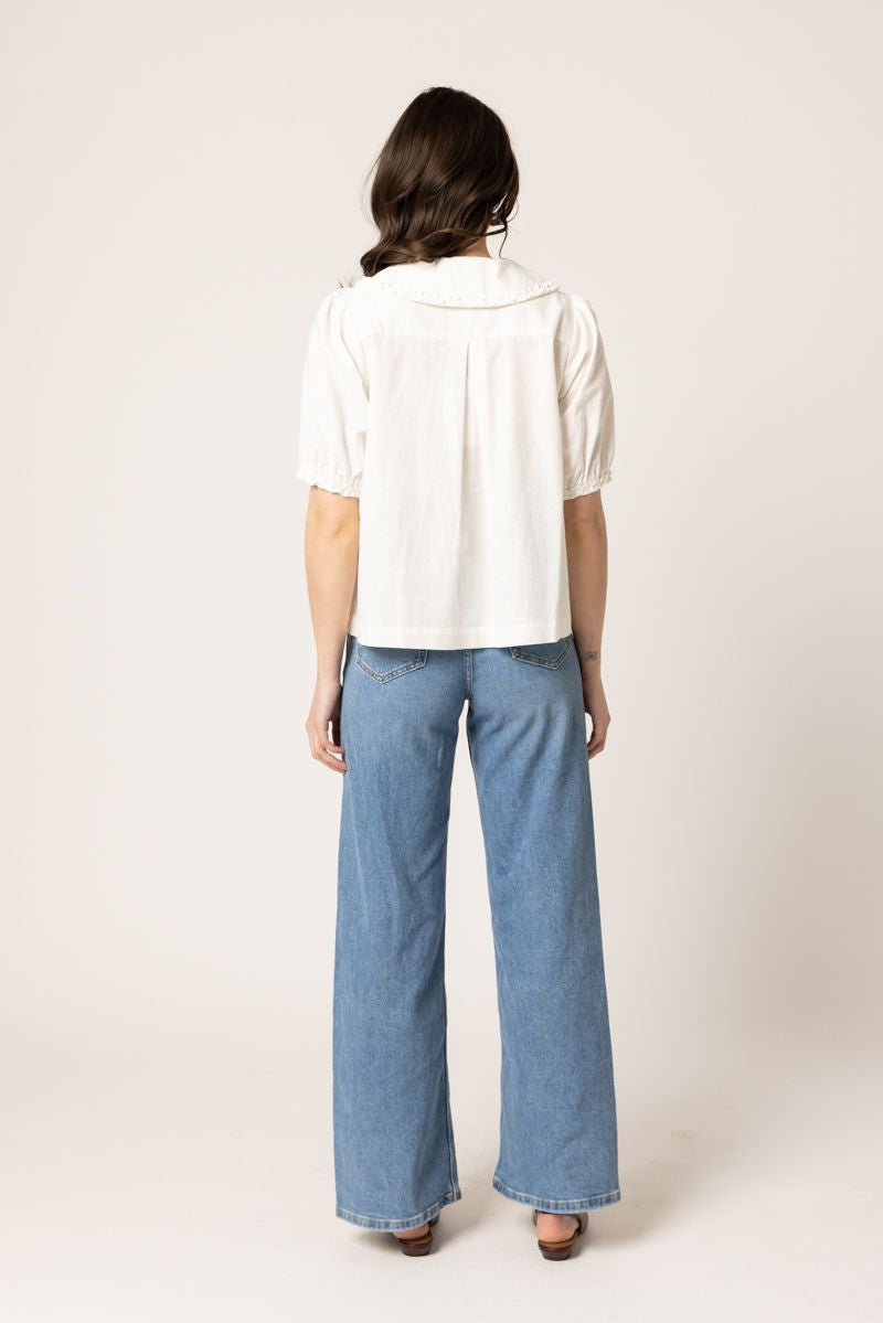 Whimsical Shirt / White Linen Blend
