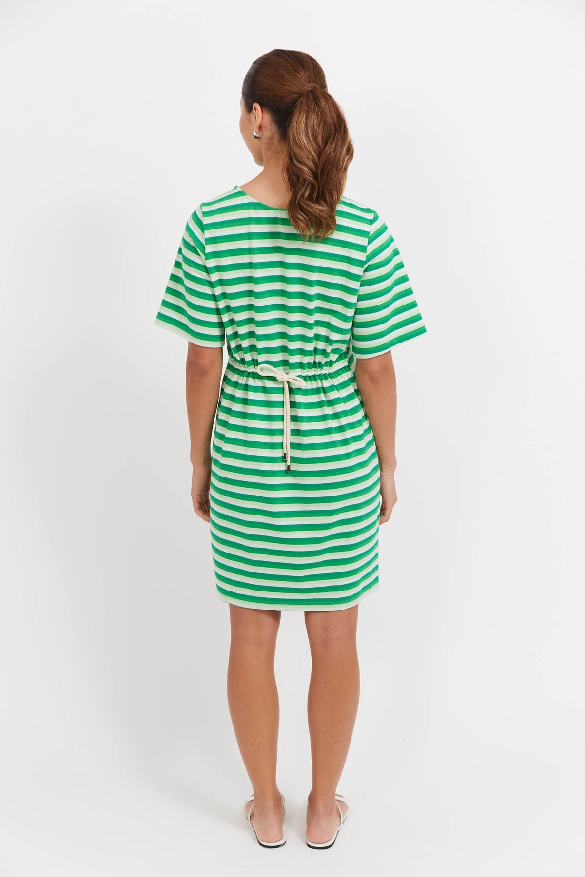 Limon Stripe TShirt Dress - Green