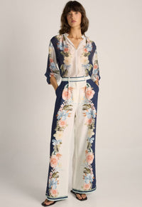 Solara Placement Print Pant / Navy Print