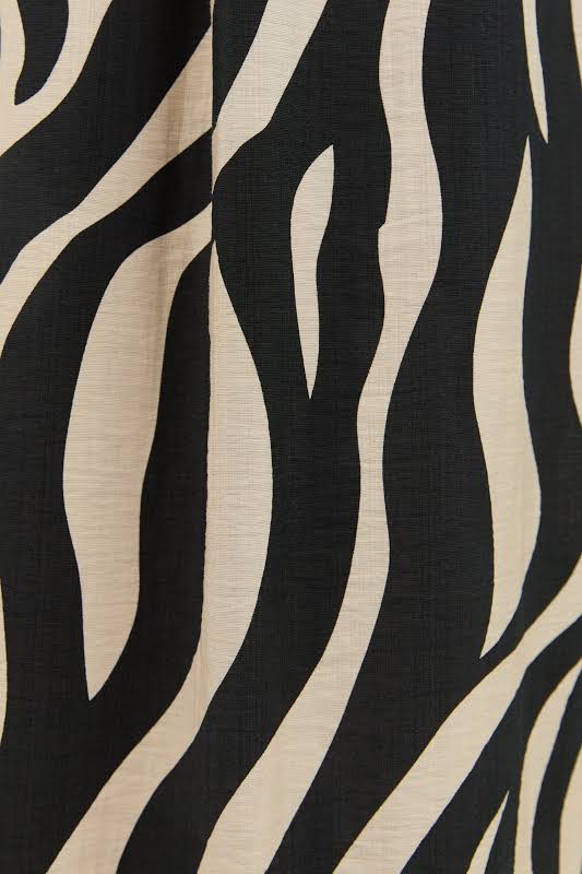 Cyprus Black Cream Safari LS Shirt Midi Dress