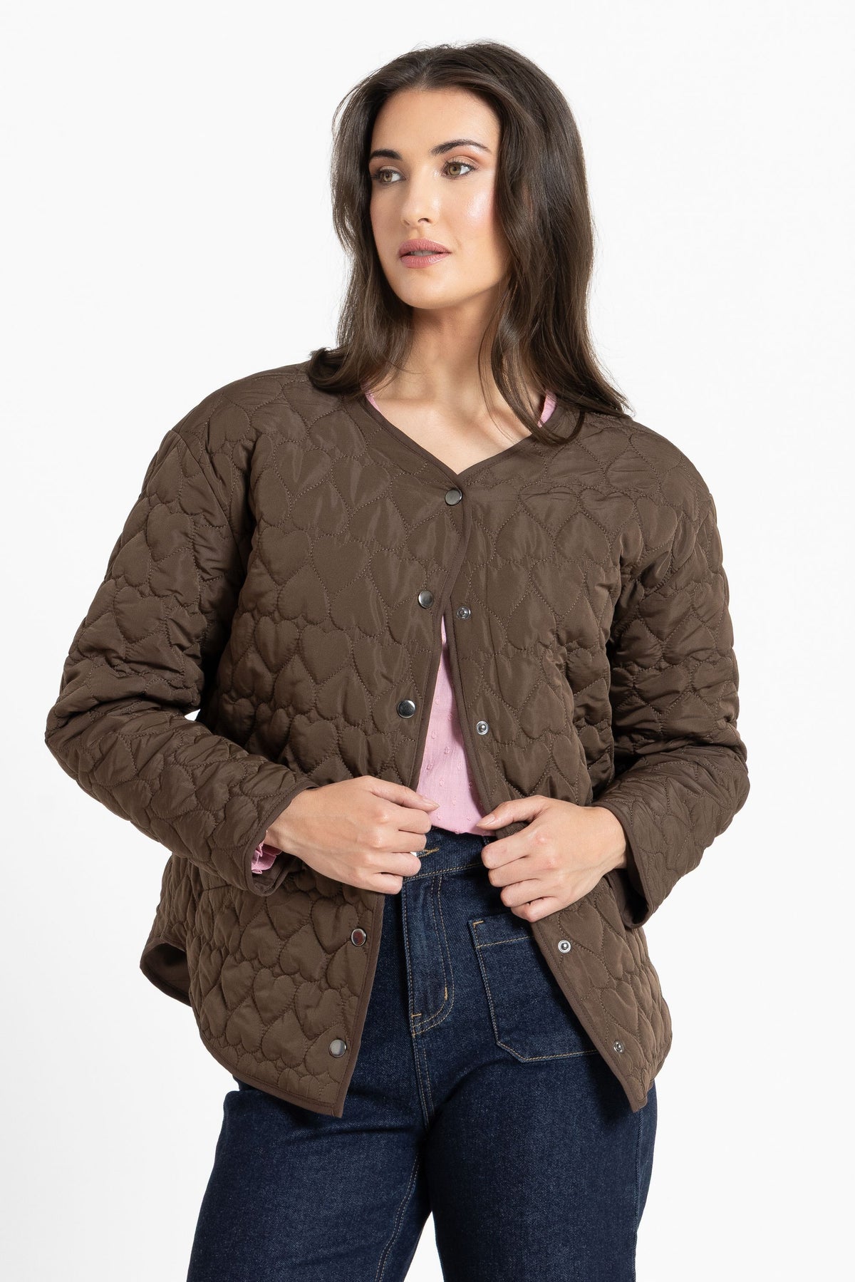 Montreal Quilted Jacket / Choc Heart