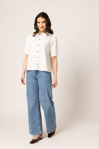 Whimsical Shirt / White Linen Blend