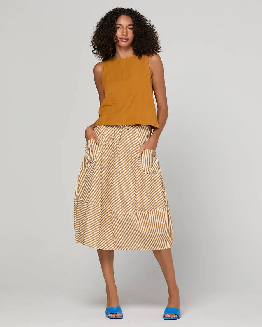 Guru Skirt / Mustard Stripe