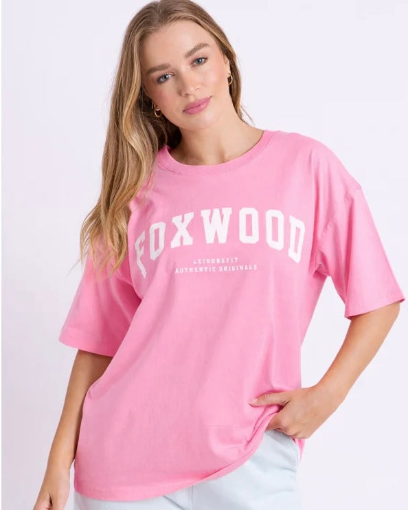 Interval Tee / Bubblegum Pink & White