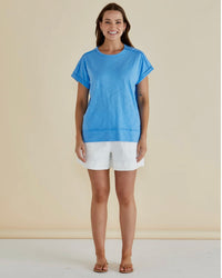 Shirley Shirt Sleeve Tee / Blue