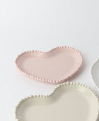 Melamine Pearl Heart Plate - Pink