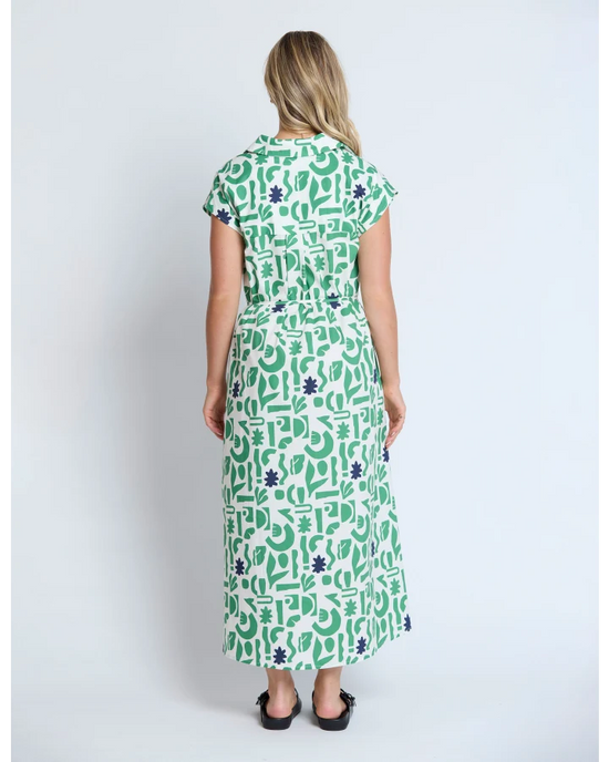 Marly  Dress / Spring Green Geo