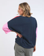 Mazie Colour Block Sweat - Bittersweet/Strawberry Pink/Navy