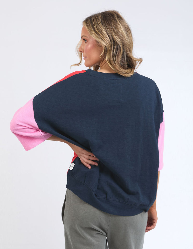 Mazie Colour Block Sweat - Bittersweet/Strawberry Pink/Navy