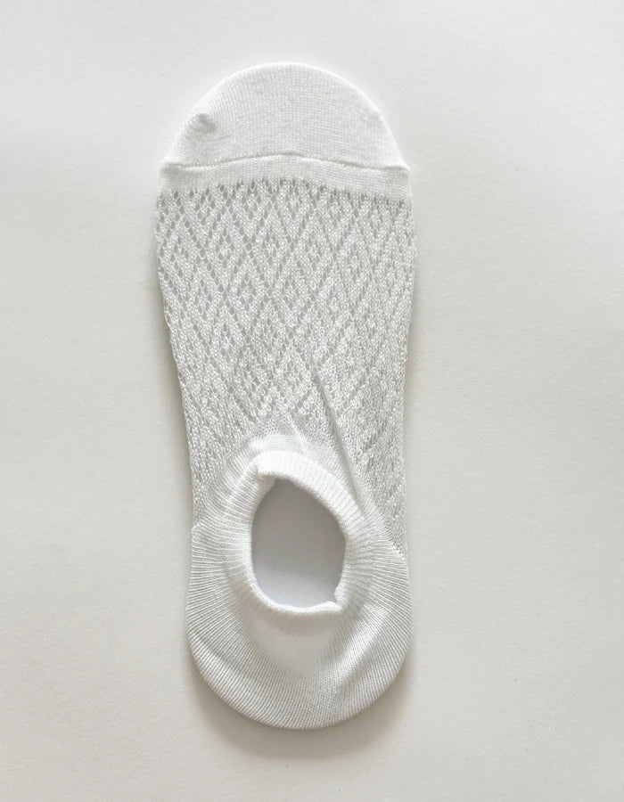Sock No Show - White Crochet