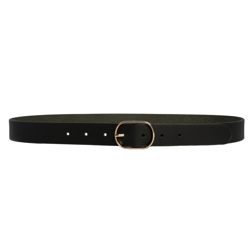 Marla black leather belt