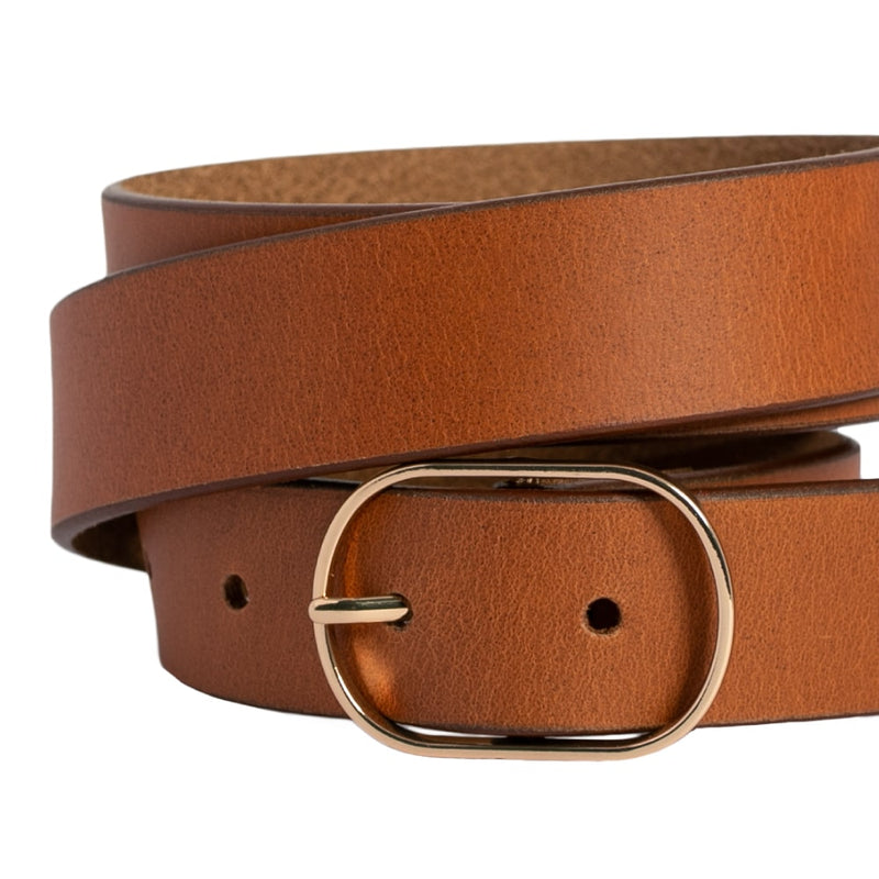 Marla tobacco leather belt