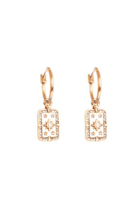 1018-1211 Earring Astro Gold Rectangle