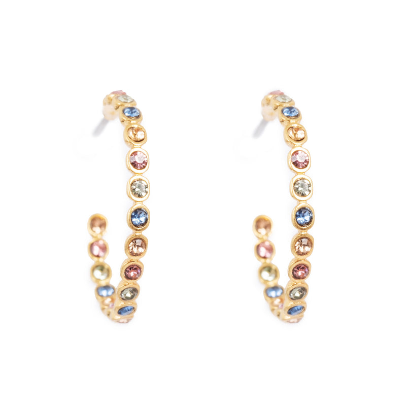 1018-1439 Vibrance Multicolour Creol 20mm Earring - Gold