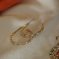 1018-1439 Vibrance Multicolour Creol 20mm Earring - Gold