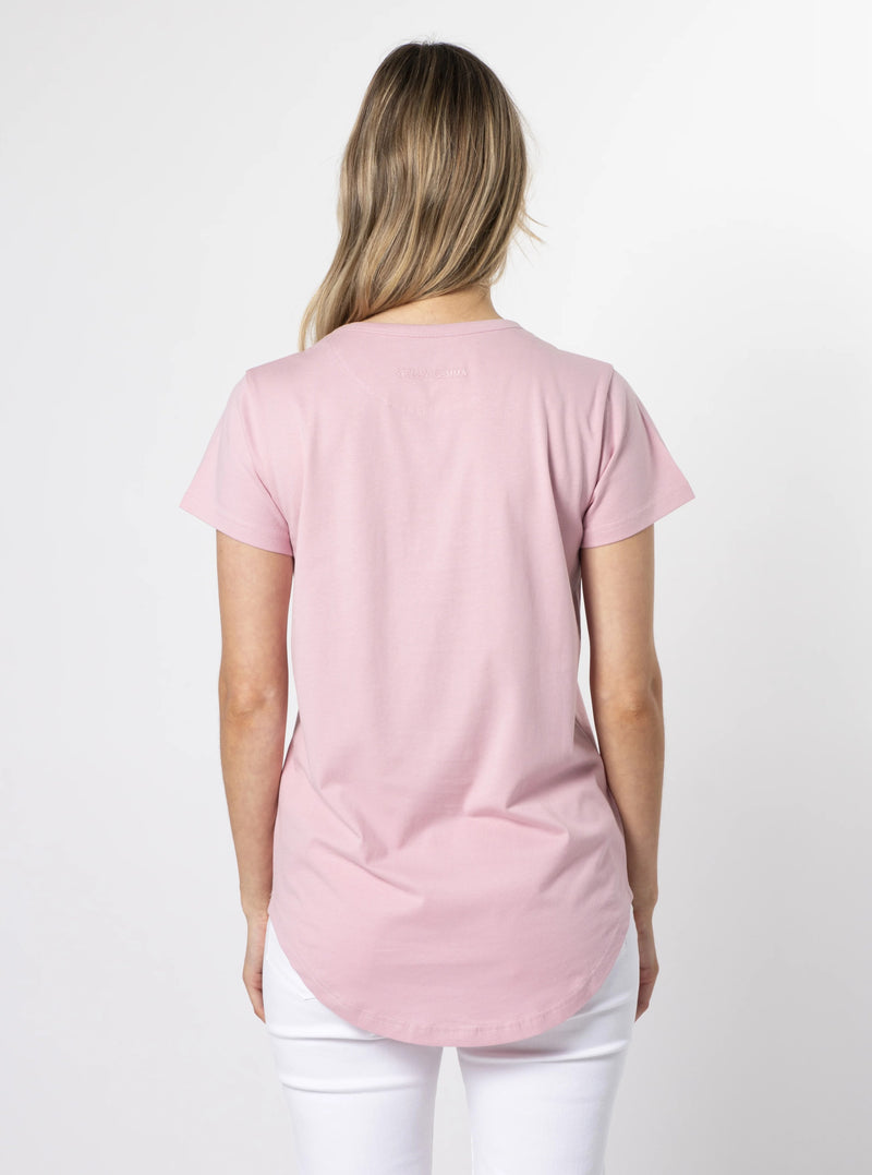 T-Shirt Red Chevron Cross - Blush