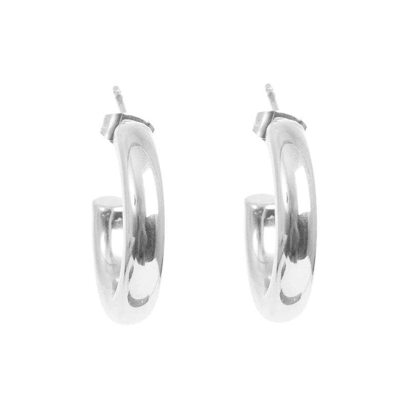 1046-0214 Steel Clean Collection Earring - Silver