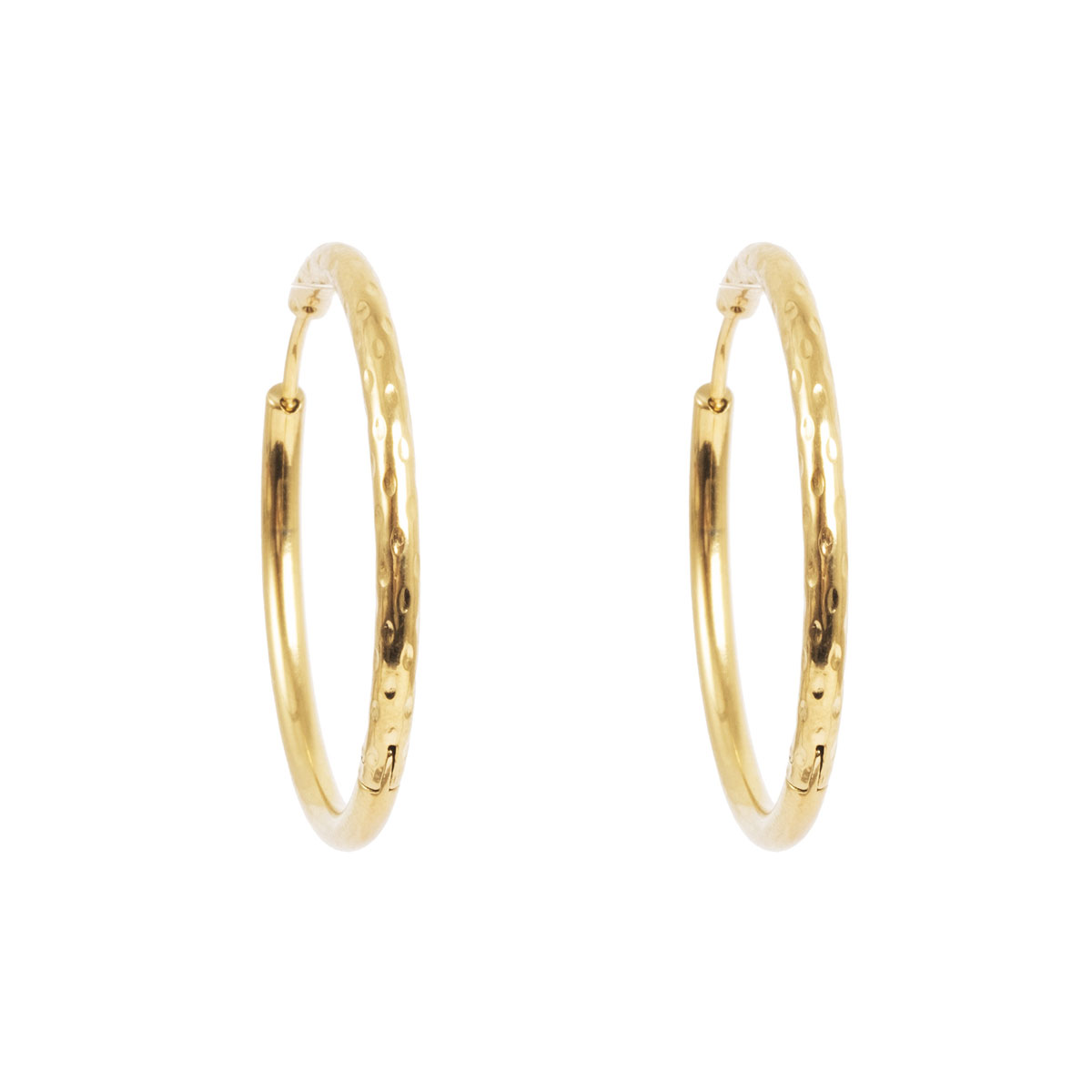 1047-0050 Pure Steel Hoop - Gold Beaten