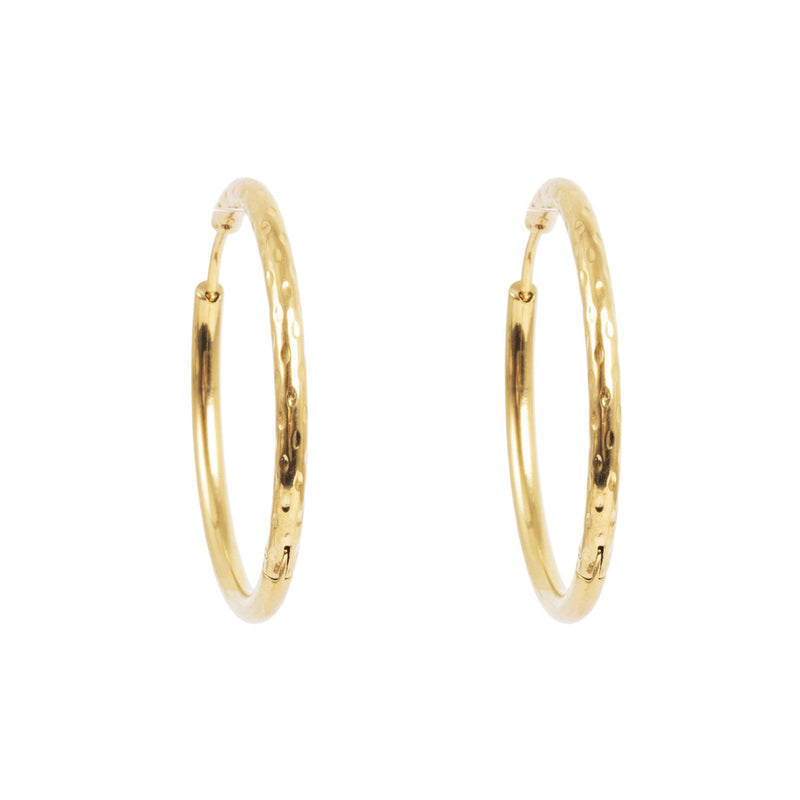 1047-0050 Pure Steel Hoop - Gold Beaten