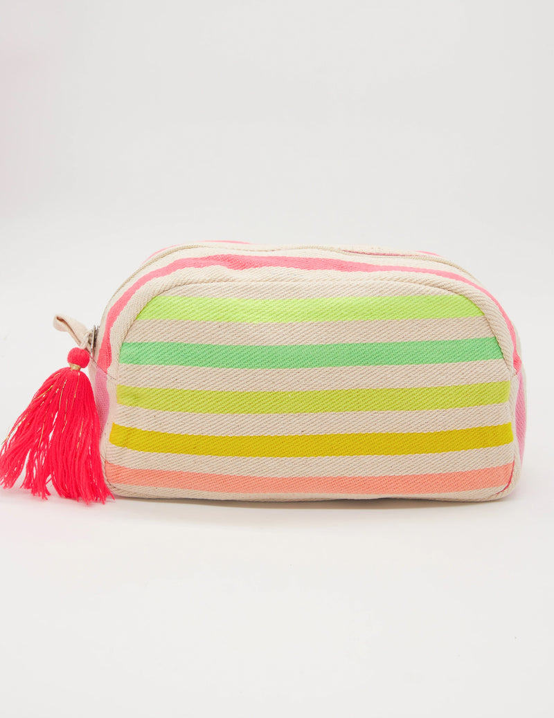 Cosmetic Bag - Coloured Stripes w/ Tassle