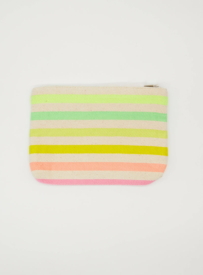 Small Pouch - Coloured Stripes w/ Tassle