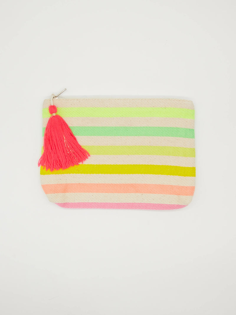 Small Pouch - Coloured Stripes w/ Tassle