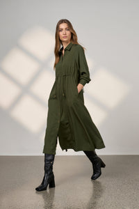 Sequence Shirt Dress - Pine