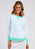 Simplified Stripe Crew - Neon Mint