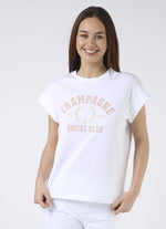 Cuff Sleeve T-Shirt - White Champagne Social Club