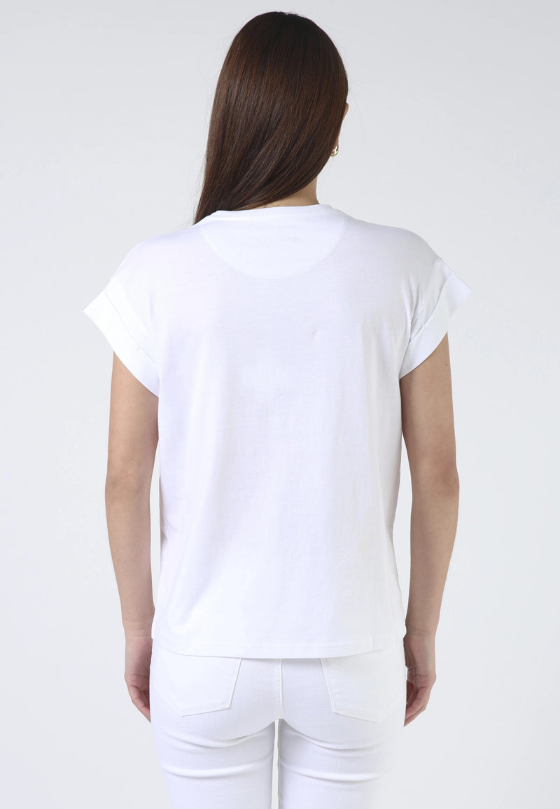 Cuff Sleeve T-Shirt - White Champagne Social Club